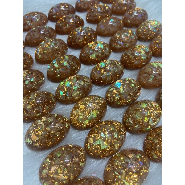 Chaton de resina Oval com glitter flocado para montagem de bijuterias brincos acessórios peças para montagem de bijuterias
