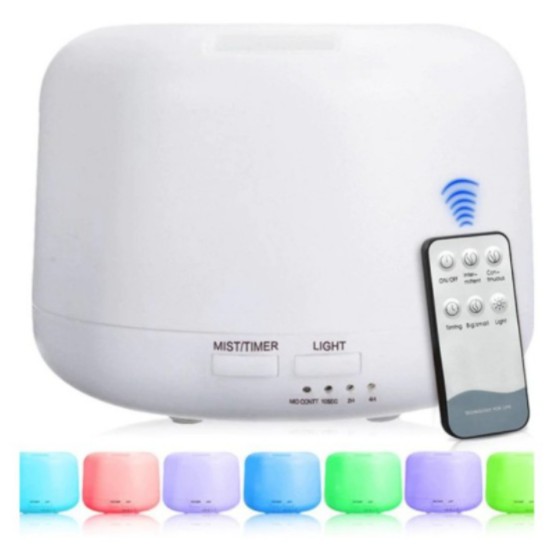 Difusor De Aromas Eletrico Aromatizador Air 300ml Essencial Oleo 7 Cores LED