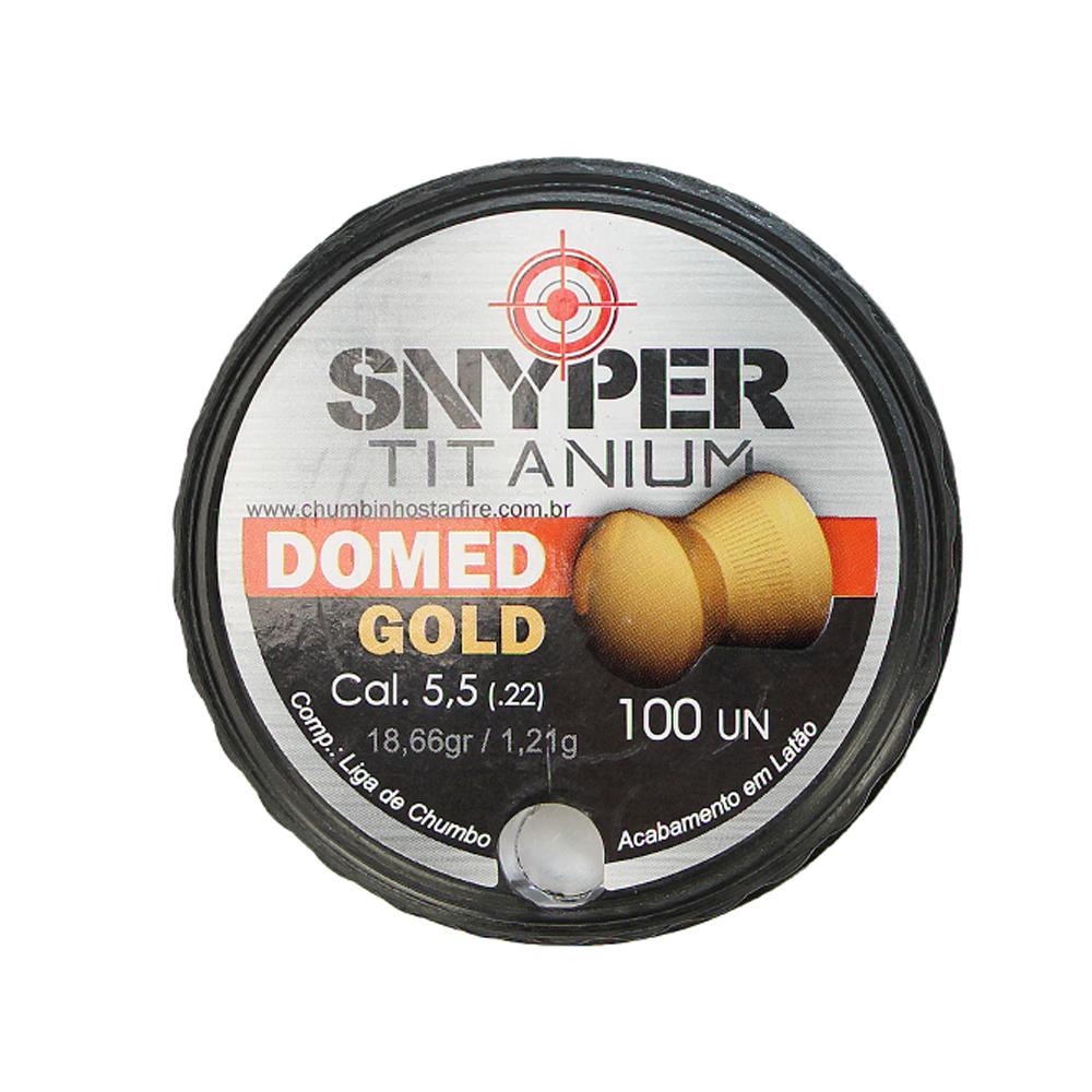 Chumbinho Titanium Domed Gold 5.5mm 100 Unidades - Snyper em Oferta na Shopee