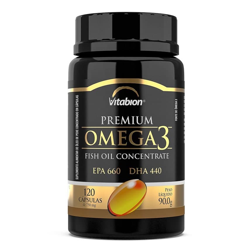 Ômega 3 - Óleo De Peixe Extra Puro ( EPA 760 / DHA 488 ) - 120 Cápsulas ...