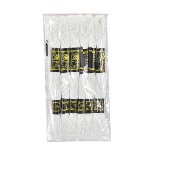 Kit De Linha Meada Para Bordar Com 06 Unidades Branca 609596 em Oferta na Shopee