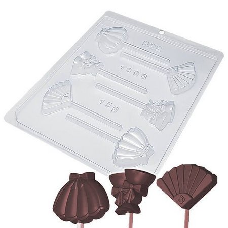 Forma Simples Pirulito Guarda Chuva 1396  em Acetato BWB Para Bombom e Doces de Chocolate e Confeitaria Doceira Saldão