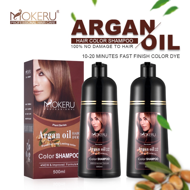 Mokeru Natural Orgânico Marrom Cor Para Cabelos Permanente Shampoo Coloração De Longa Duração Mulheres Tintura Profissional