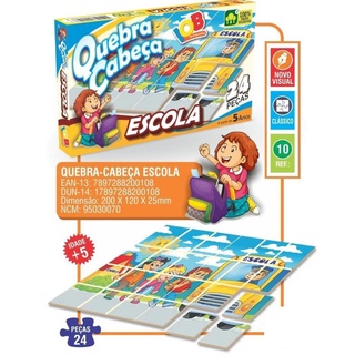 Quebra Cabeca 24 Pecas Escola +5 Anos IOB | Shopee Brasil