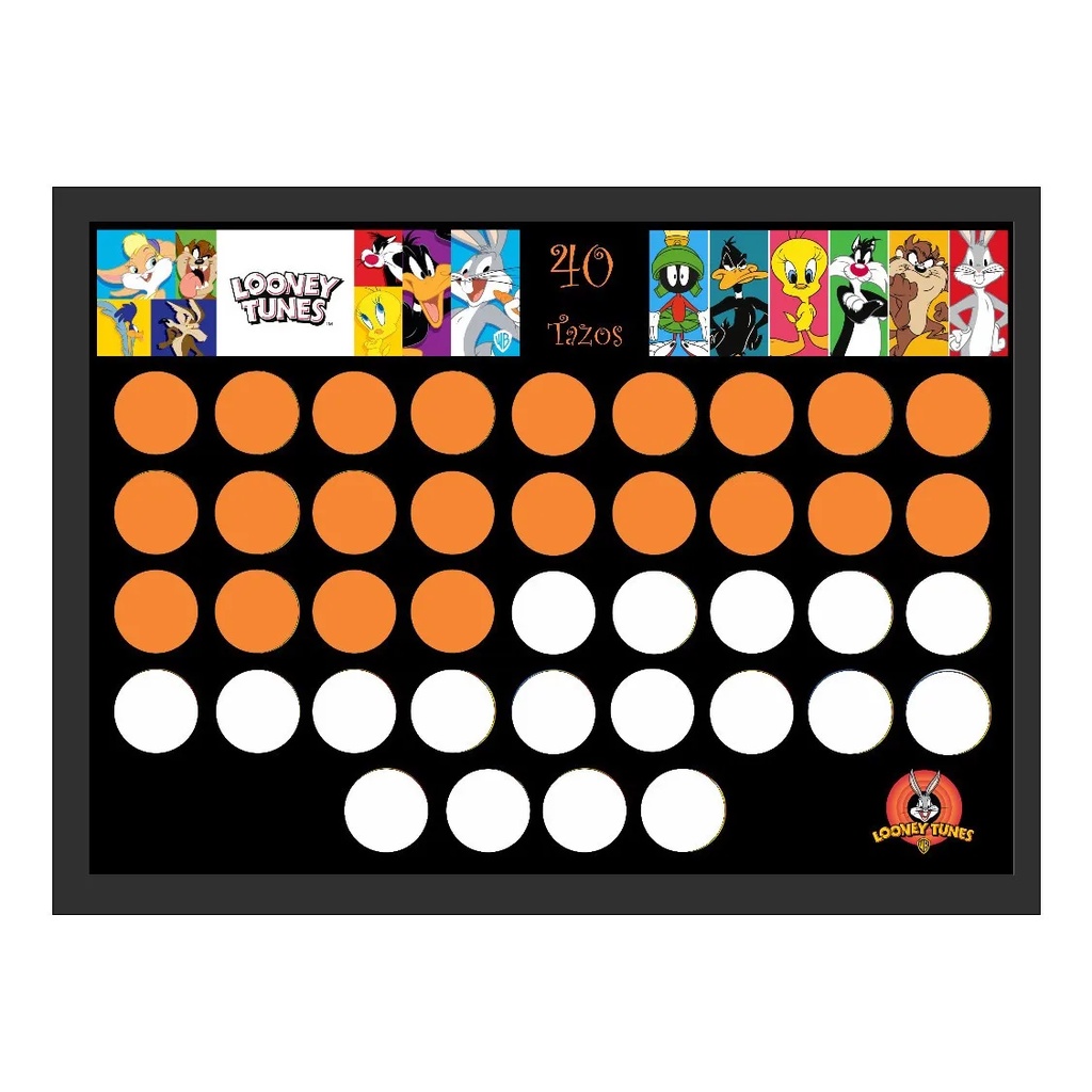 Quadro Expositor Porta 40 Tazo Looney Tunes C/ Acrilico
