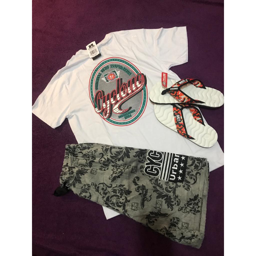Kit Cyclone (Camiseta, Bermuda e Chinelo)