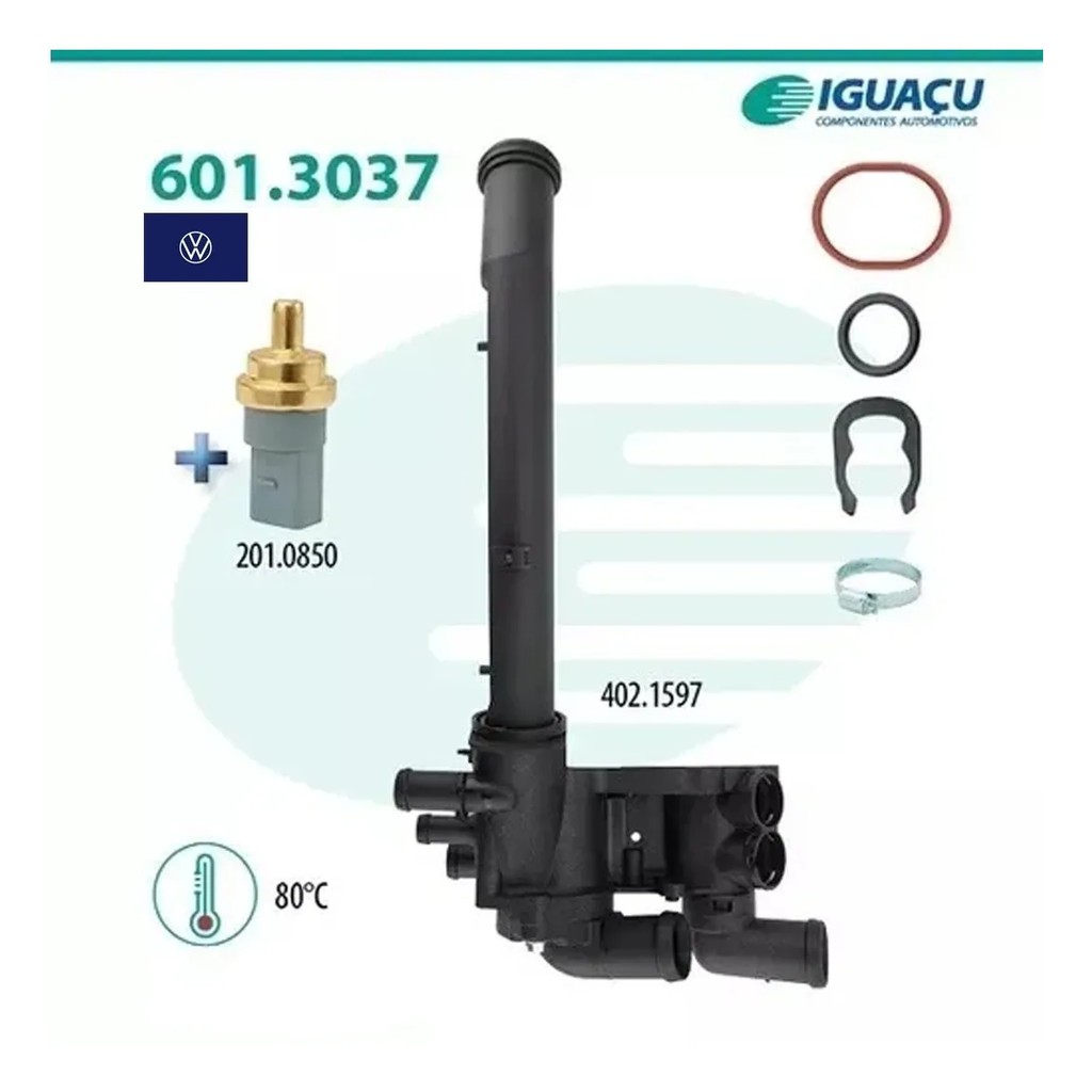 Cavalete Completo Válvula Termostática Gol Fox Polo G4 G5 G6 601303780