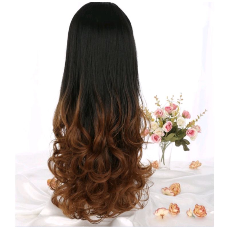 mega hair tic tac morena iluminada ondulado 70 cm preto com cobre