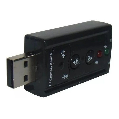 Placa De Som Virtual Usb 8.1 Canais Entrada Fone E Microfone