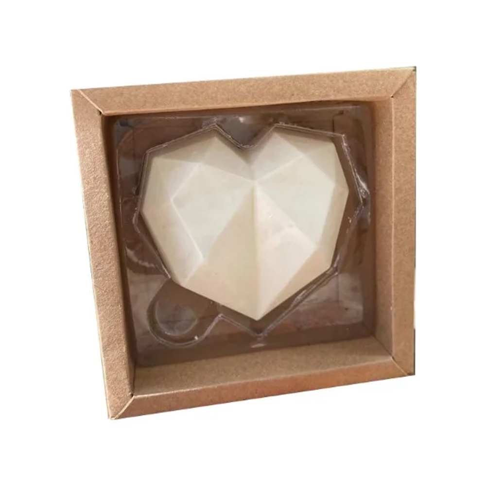 Caixa Coração Lapidado 500gr - 1Cav. Kraft - 5 un. - Crystal