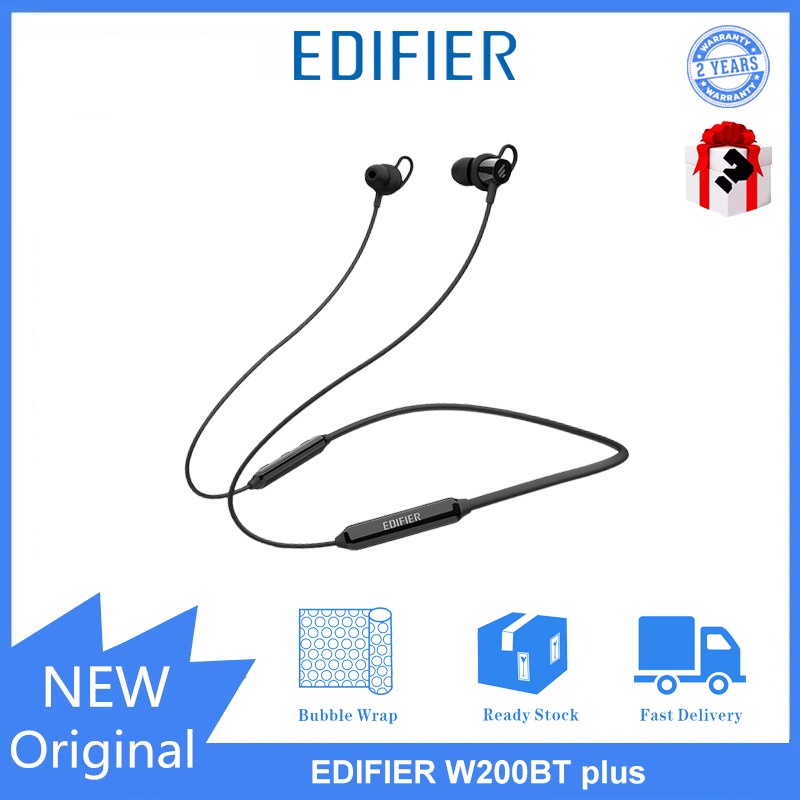 Edifier Edificador W200BT Plus Fone De Ouvido Intra-Auricular Sem Fio bluetooth binaural Faixa De Pescoço De Longa Duração À Prova D'água E De Suor Redução De Ruído De Chamada cvc