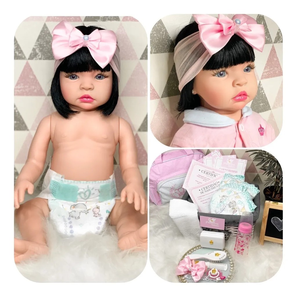 Boneca Bebê Reborn Original De Silicone Morena