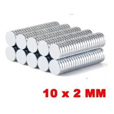 Imã De Neodímio Disco 10mm X 2mm 10 Peças 10x2 Mm 10 X 2 Mm - SP