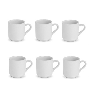 jogo com 24 xícaras de café na cor branca capacidade 60 ml