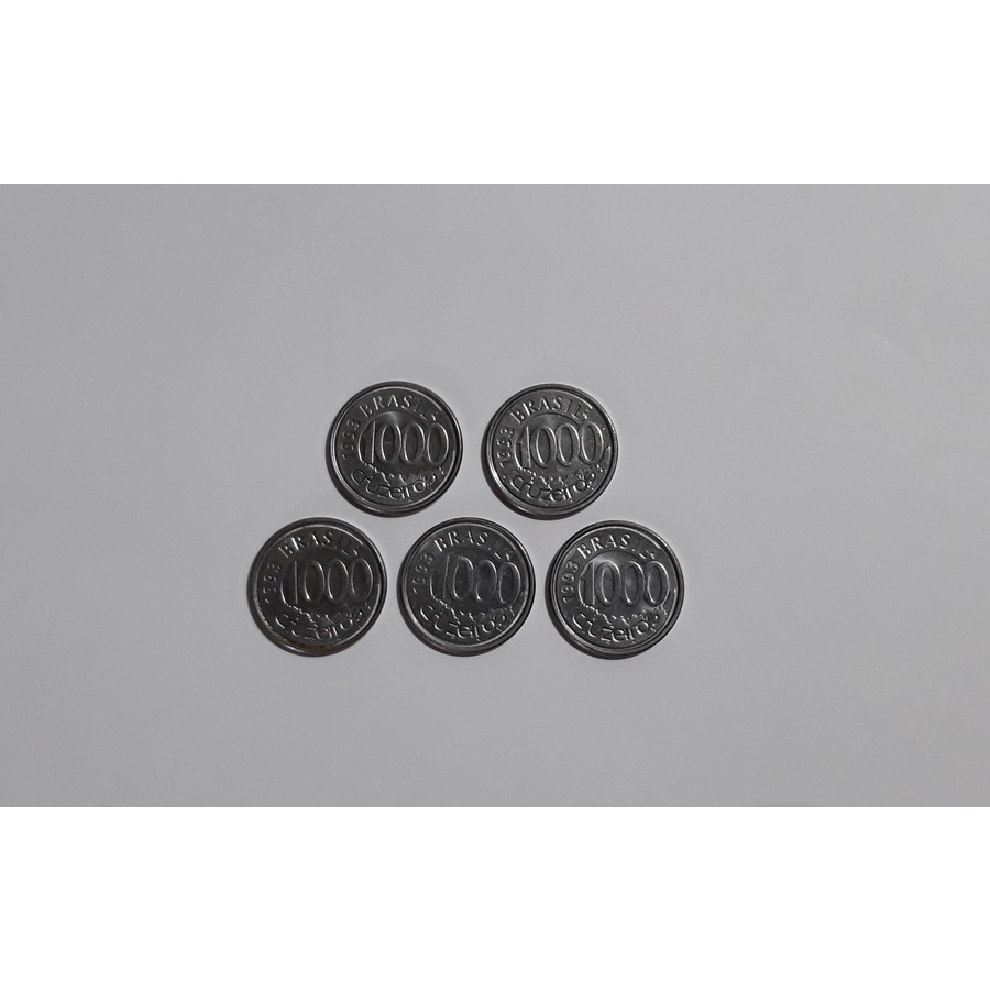 Lote 5 Moedas 1000 Cruzeiros 1993 Acará