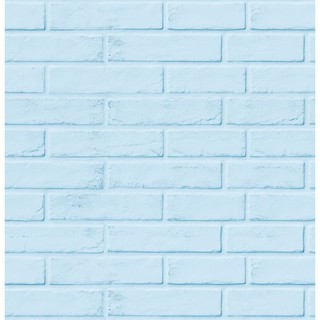 Papel De Parede Tijolinho Azul Claro 3d Autoadesivo Quarto Menino 1mx57cm TIJ46N