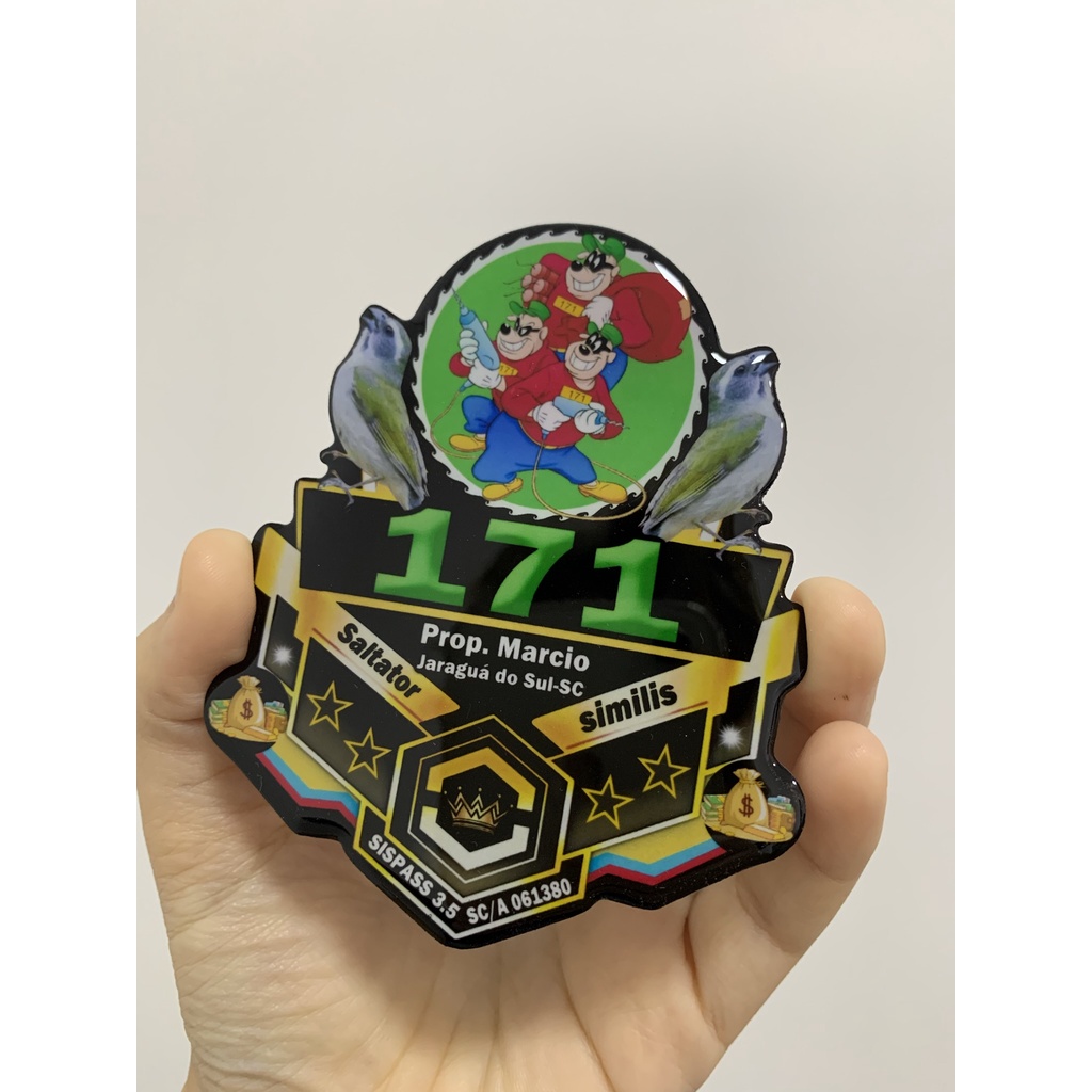 Placa personalizada para gaiola de pássaro; placa para coleiros, placa de trinca ferro, placa de azulão, placa de curió, placa de tiziu, placa para galo de campina, placa para caboclinho, placa para sibite, placa para todas espécies de pássaros