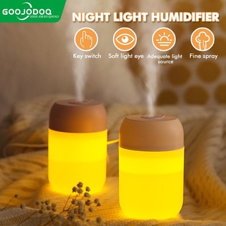 Goojodoq umidificador usb mini purificador umidificador de ar de mesa led purificador de luz noturna 300 ml umidificador de ar para escritório e casa e carro