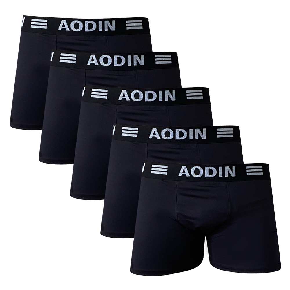 Kit 5 Cuecas Boxer AODIN Preta Original  Em Microfibra Adulto em Oferta na Shopee