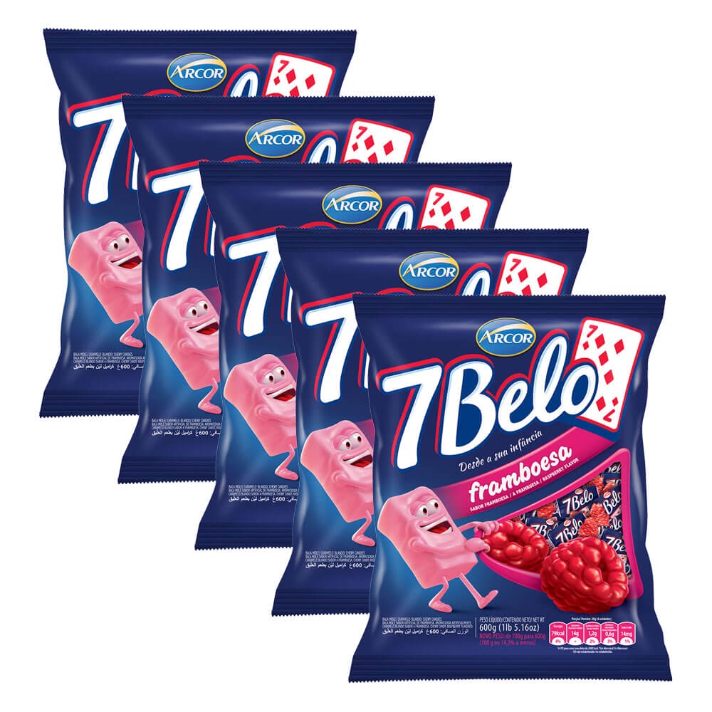Kit 5 Balas 7 Belo 500g - Arcor