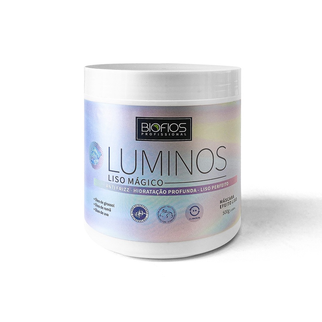 Máscara Capilar Luminos Liso Mágico - Redução de Volume AntiFrizz 500g - Biofios Profissional em Oferta na Shopee