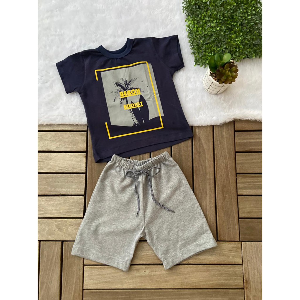 Conjunto Infantil para Menino Masculino Criança Verão Calor Fresquinho Moda Linha Lazer