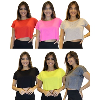 KIT 6 Croppeds Feminino Fitness 10825