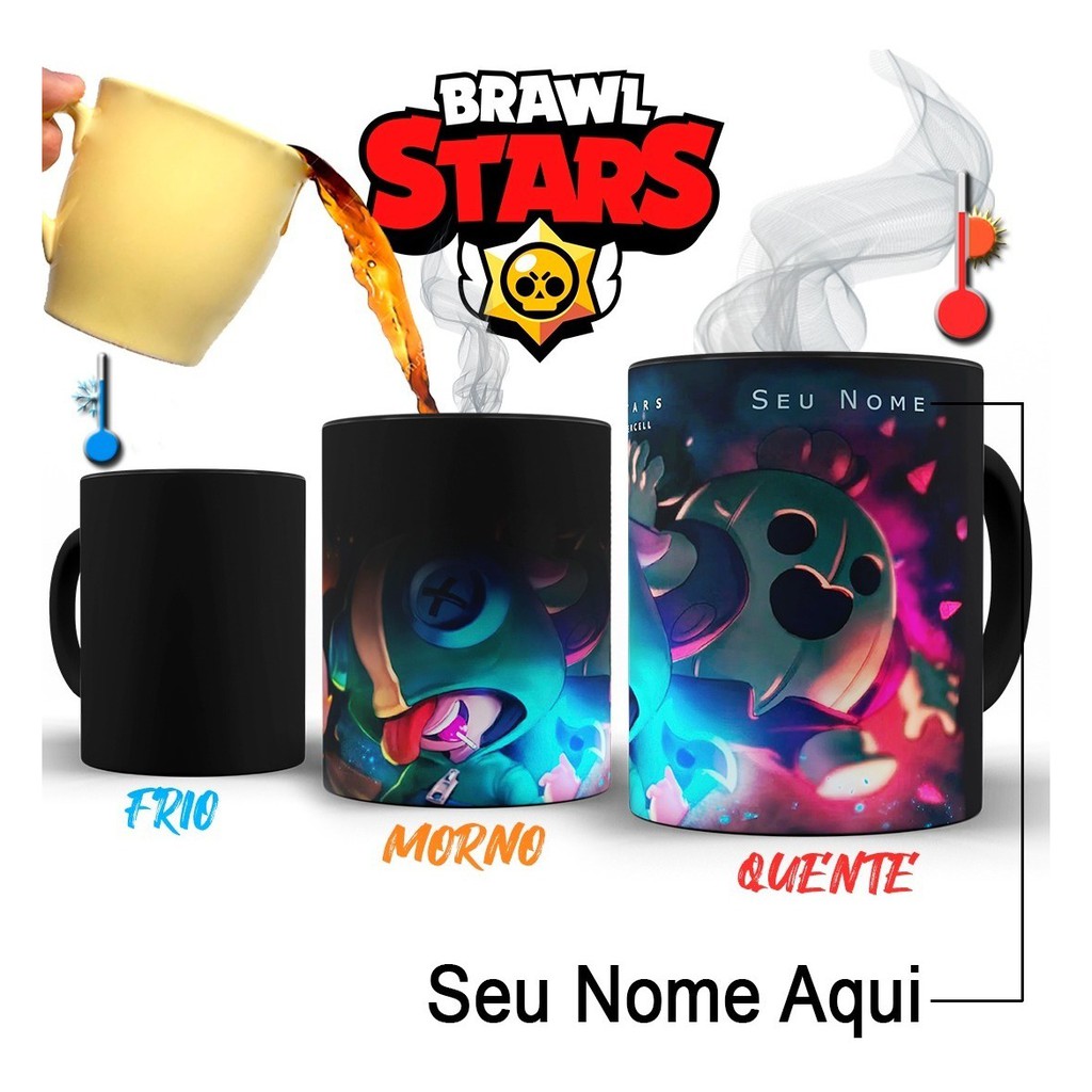 Caneca Magica Brawl Stars Leon Corvo Spike Personalizada Com Nome Presente Shopee Brasil - nomes de todos os personagem do brawl stars