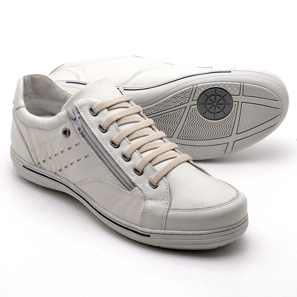SAPATENIS MASCULINO COURO LEGÍTIMO RANSTER COMFORT LEVE PALMILHA ANTISTRESS PROMOÇÃO