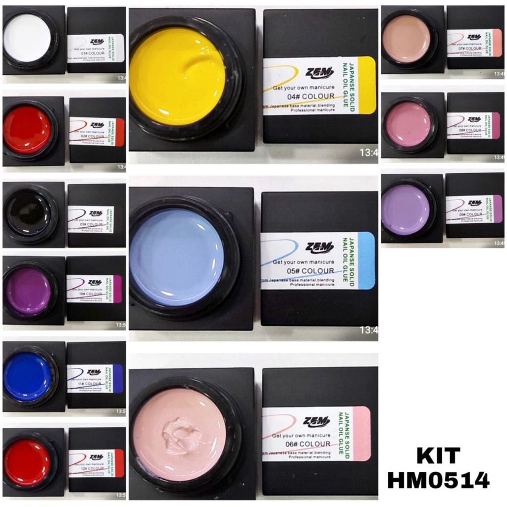 Esmalte Gelatina  Paint Gel Gelatina Seca Cabine UV Unha Nails Cores Novo HM-0514 Unidade