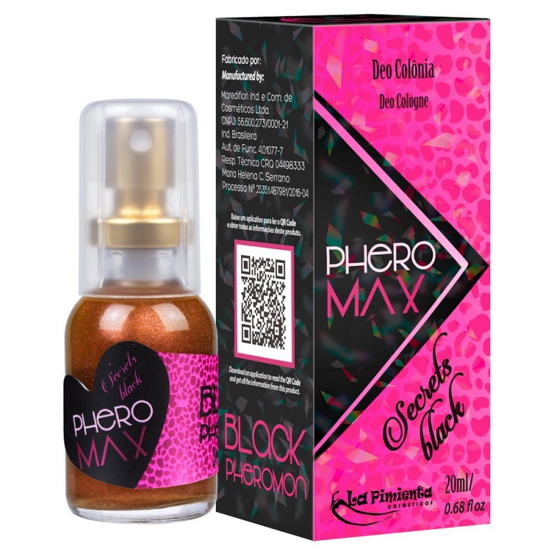 Perfume Phero-Max SECRETS BLACK FEMININO Toque iluminado (contém brilho) em Oferta na Shopee