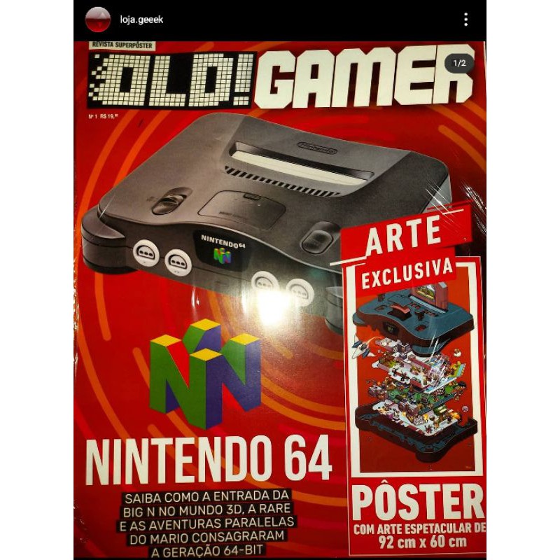 Coleção Old gamer Nintendo 64 + pôster