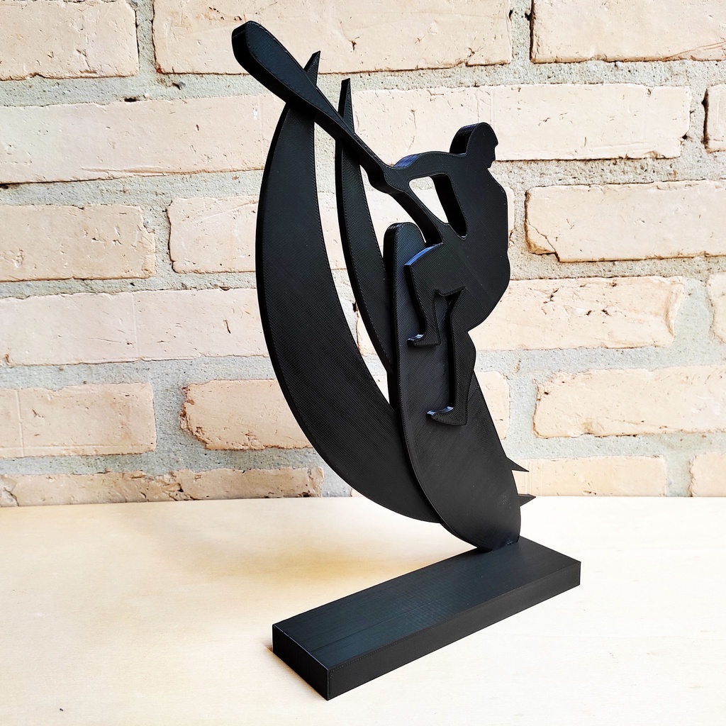 Estatueta Surfista Stand-up Paddle / Sup-wave - Prancha Surf