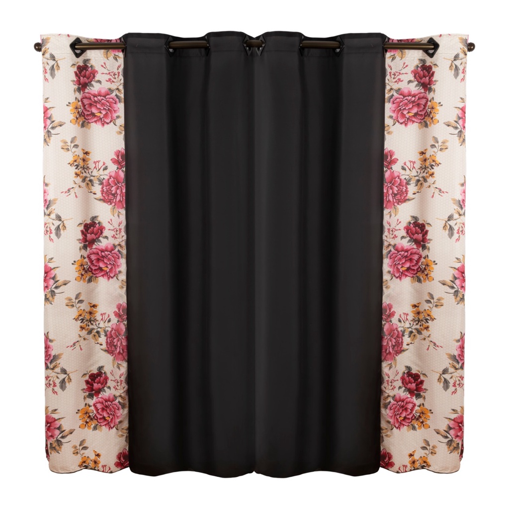 Cortina Florata 2,00m x 1,70m Estampada Janela, Sala, Quarto ,Escritorio , Decoração