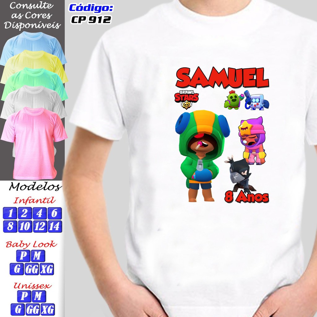 Kit 10 Camisetas Adulto Infantil Personalizadas Brawl Stars Shopee Brasil - quantos anos o brawl stars