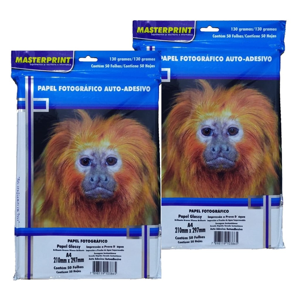 Papel fotográfico Adesivo Glossy 130g Masterprint 100 Folhas em Oferta na Shopee