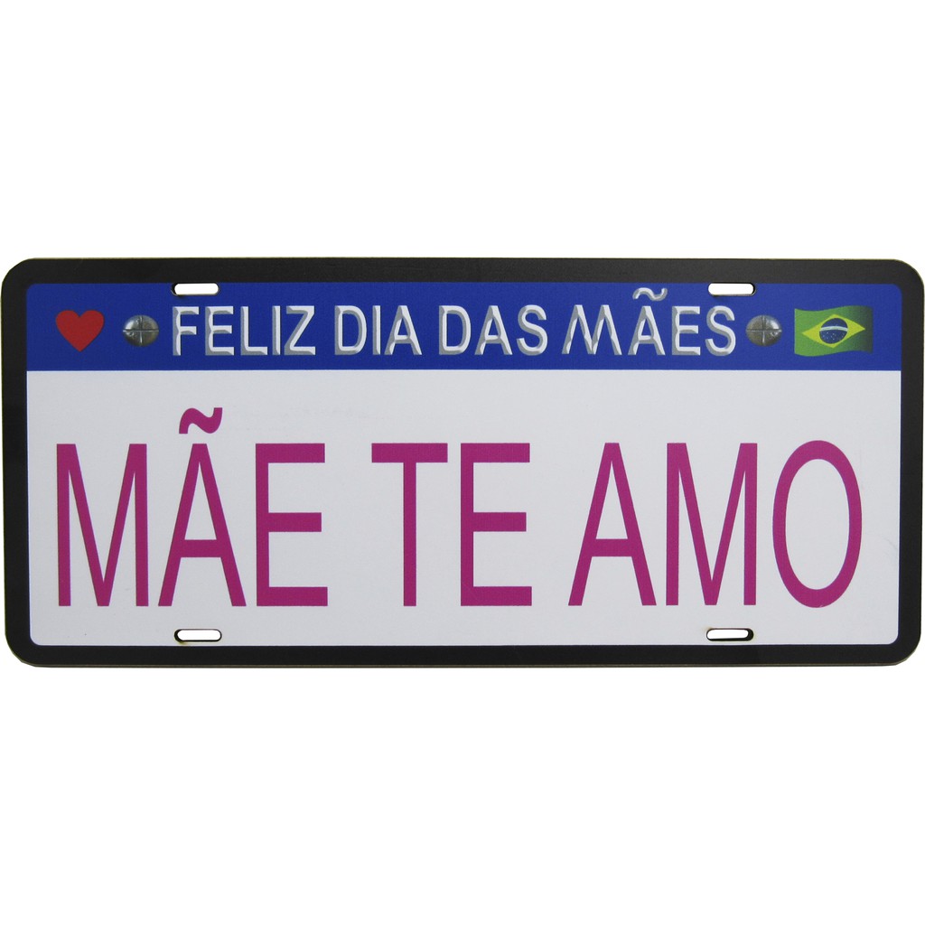 Presente Dia Das Mães Quadro Placa Decorativa Mãe Te Amo 32x14 cm Mdf