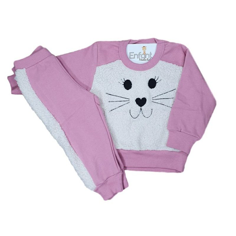 Kit Moscou 3 Conjuntos Moleton Infantil Roupa Inverno