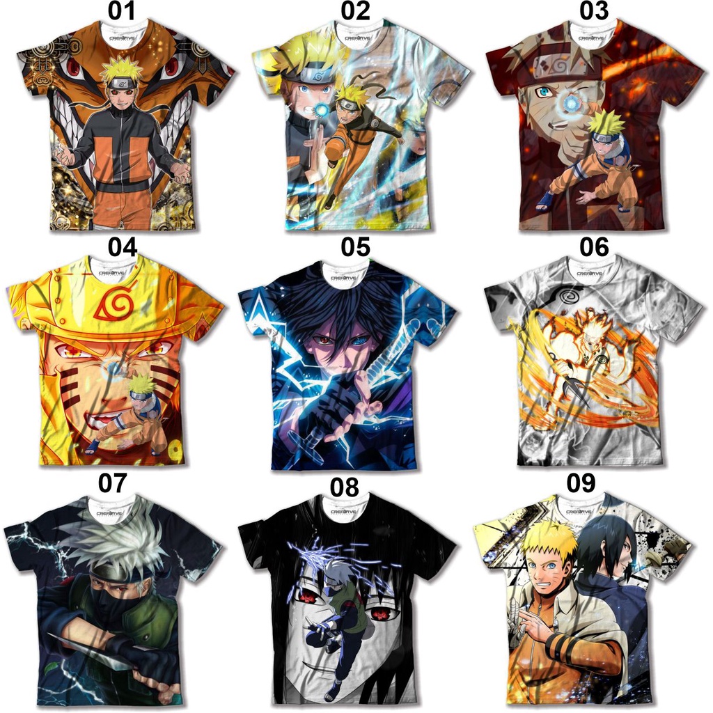 Camisetas Camisa Naruto Shippuden Vários Modelos Anime Personagens Variados Atacado Varejo Adulto e Infantil
