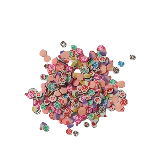 1500 UN ROCAMBOLES DE FIMO FATIADO PACOTE COM 30 GRAMAS