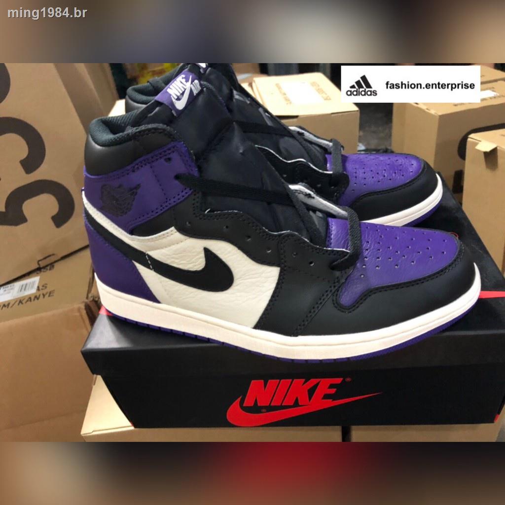 nike air jordan 1 purple and black