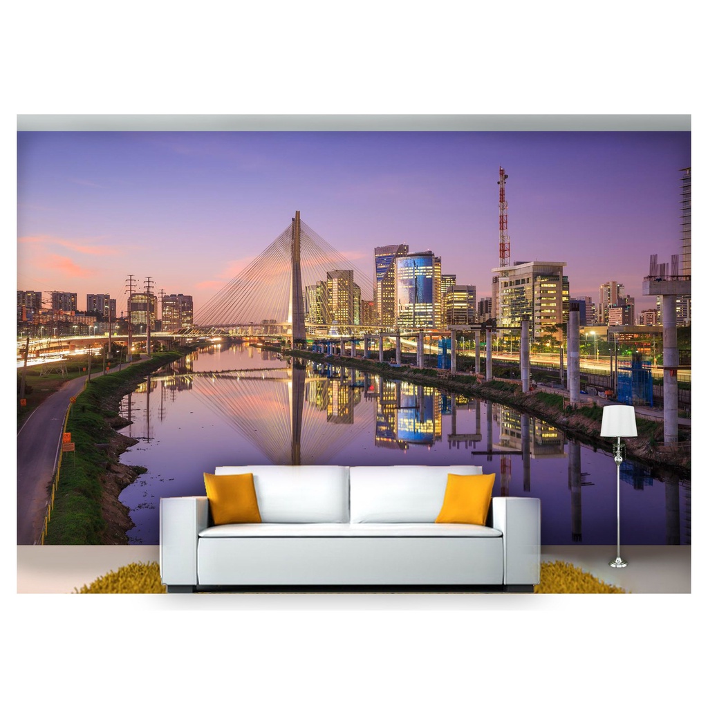 papel de parede Cidade São Paulo Ponte 3D 6m² NCD186