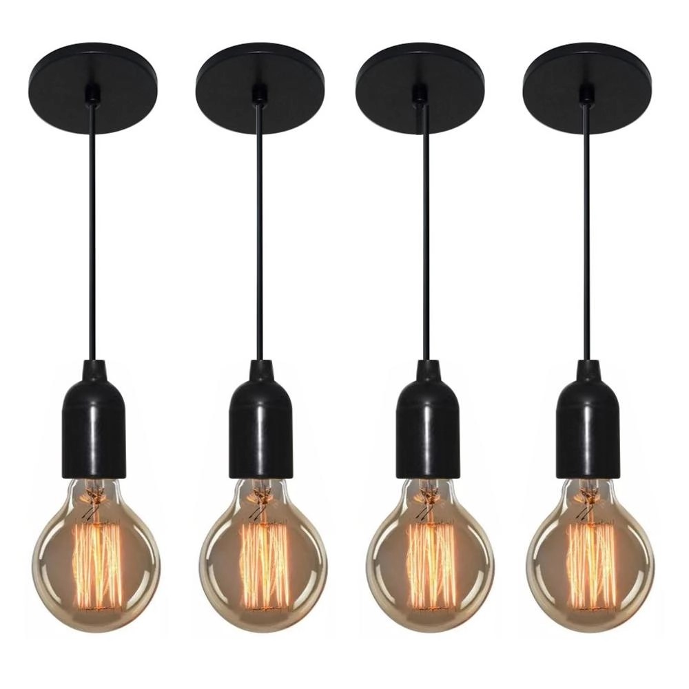 Kit4 Lustre Pendente Luminária Retro 4149 S/ Lâmpadas 2M Shopee Brasil