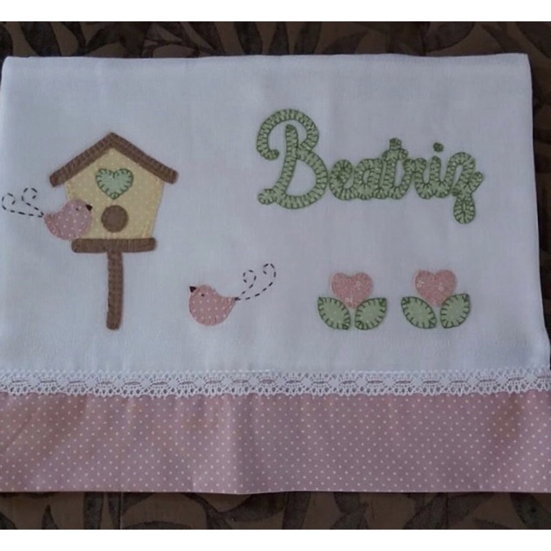 Fralda Personalizada Bordada A Mao Em Patchwork Shopee Brasil