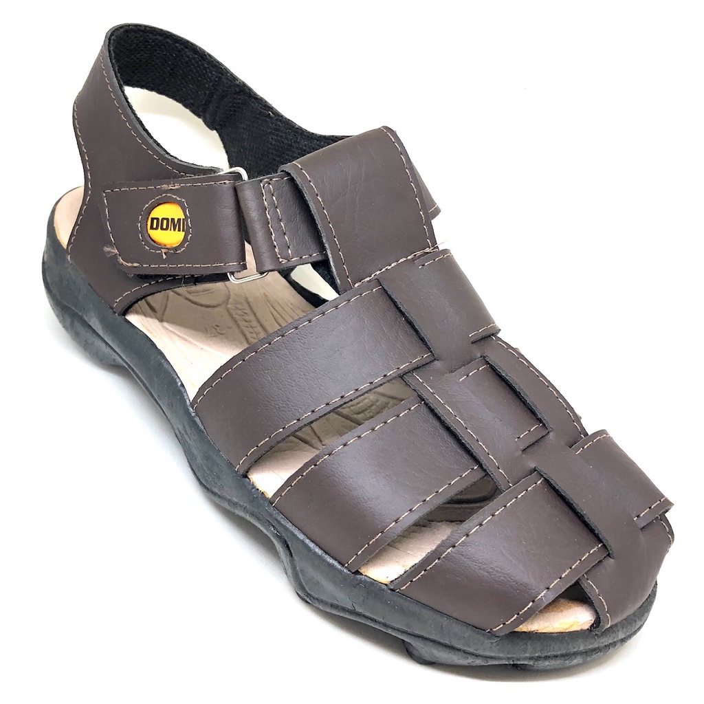 Sandália masculina fechada na Frente papete ortopédica confortável Anti derrapante Esporão Anatômica Couro sintético