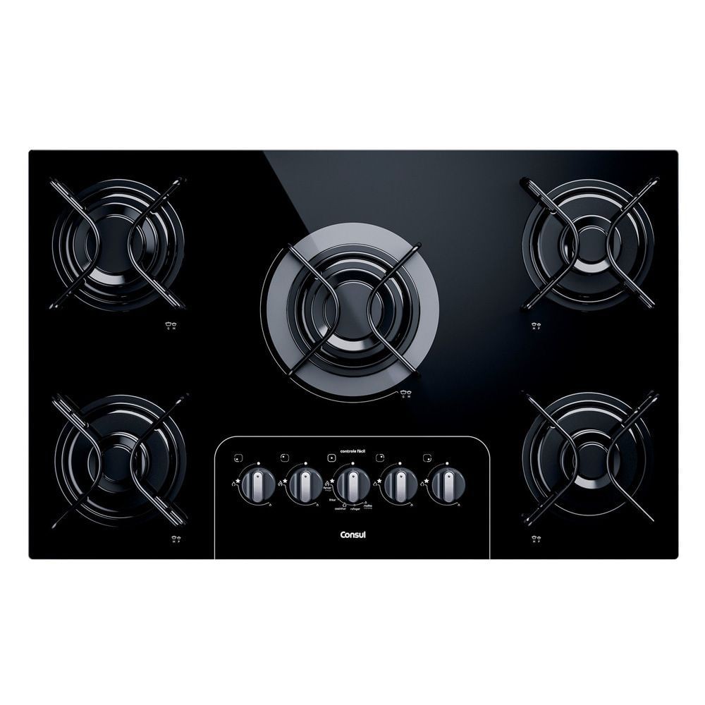 Cooktop 5 bocas Consul ou Brastemp com controle fácil e acendimento automático - BIVOLT