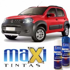 Spray Automotivo Vermelho Alpine Fiat + Spray Verniz 300ml