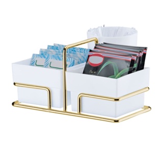 Organizador Porta Sachês Chá Açúcar Mexedor Dourado Gold em Oferta na Shopee
