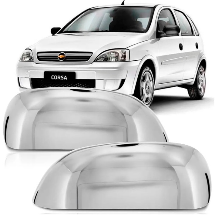 Par Aplique Cromado Capa Retrovisor Corsa G2 02/12 Montana G1 02/10