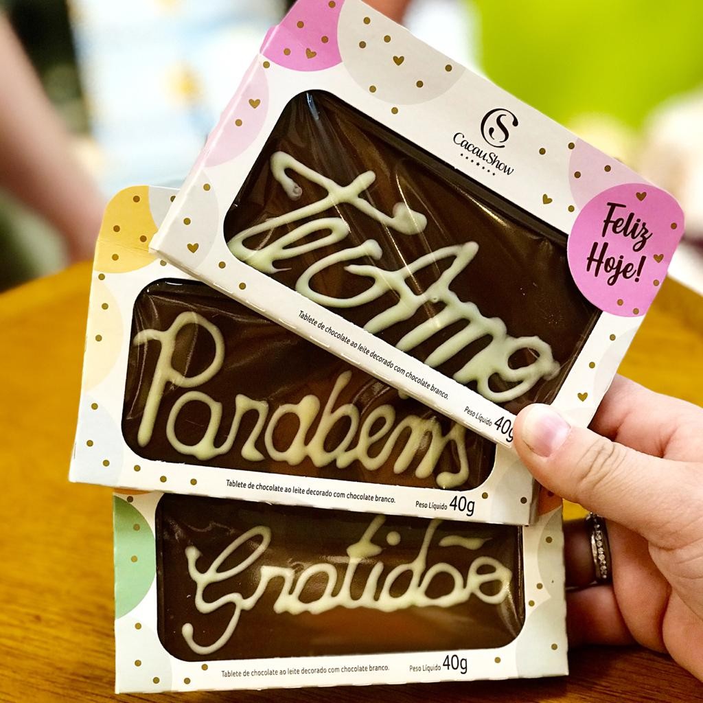 Chocolate com Mensagem Chocoarte Cacau Show 40g Shopee Brasil